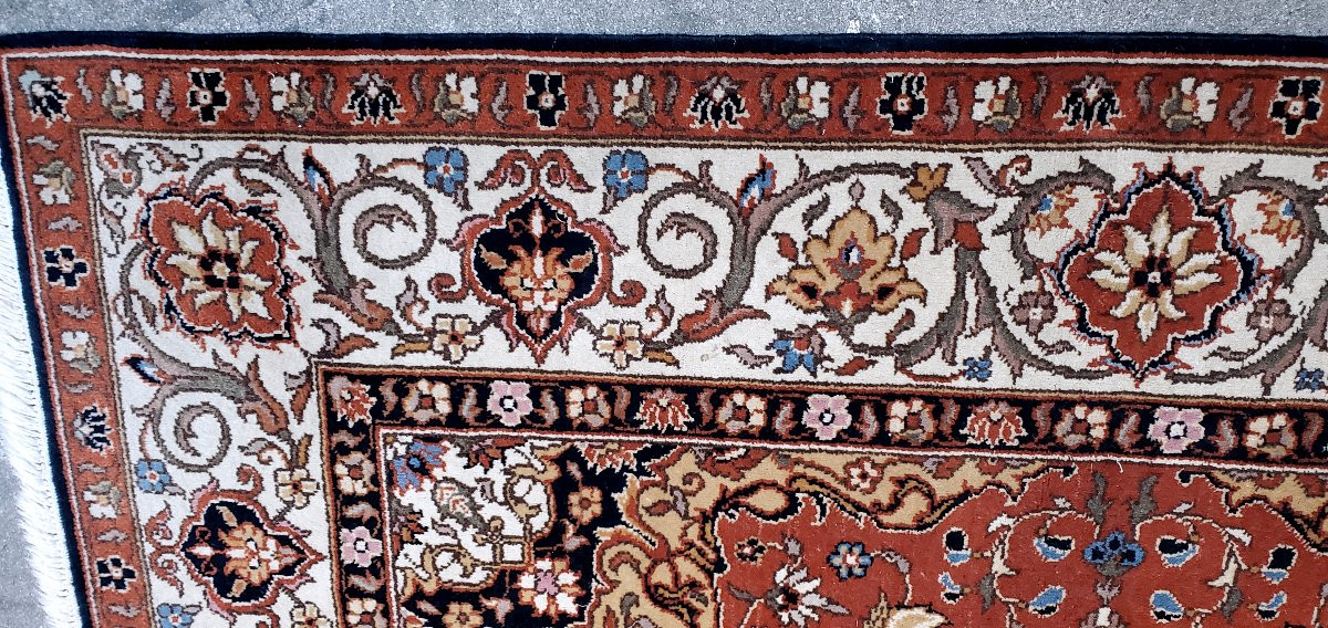 Tppeto annodato a mano  Persiano kashan 205x195 cm . -photo-5