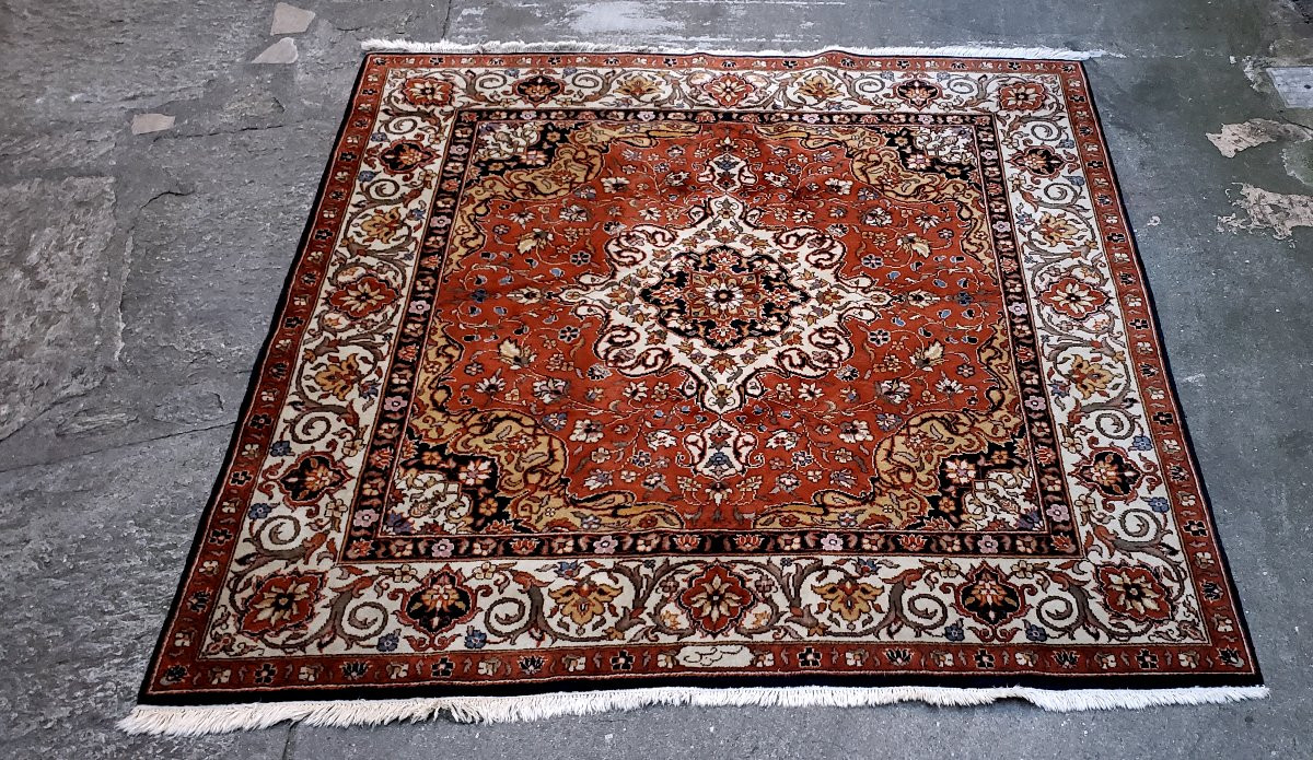 Tppeto annodato a mano  Persiano kashan 205x195 cm . -photo-7