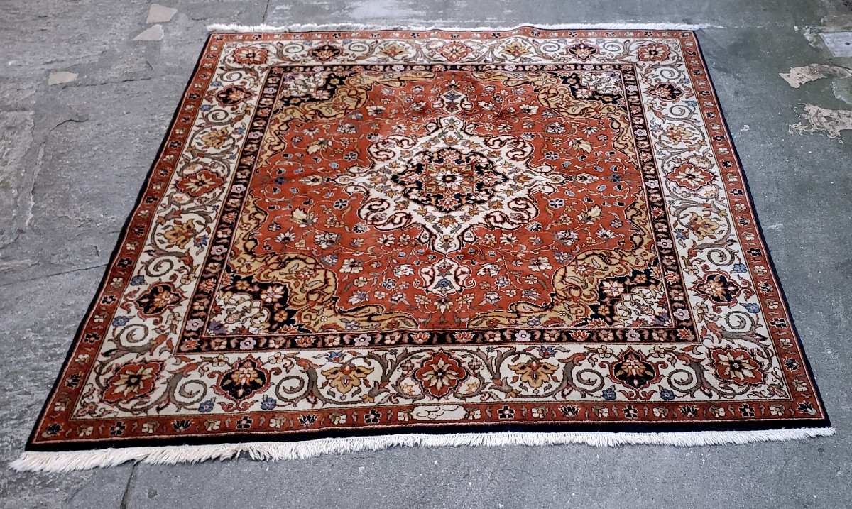 Tppeto annodato a mano  Persiano kashan 205x195 cm . 