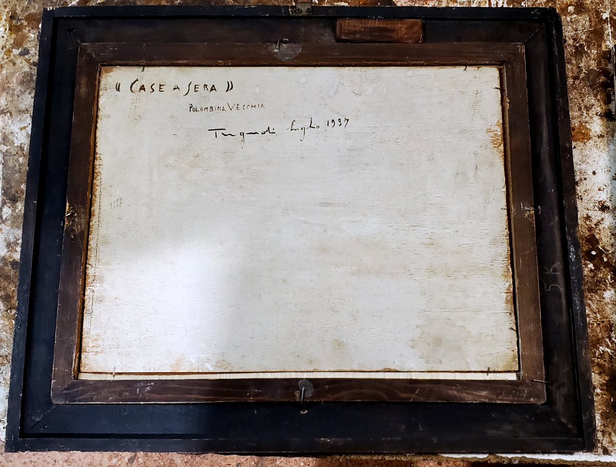 Dipinto olio su tavoletta  firmato Ferdinando Tugnoli pittore Bolognese allievo di Morandi-photo-1