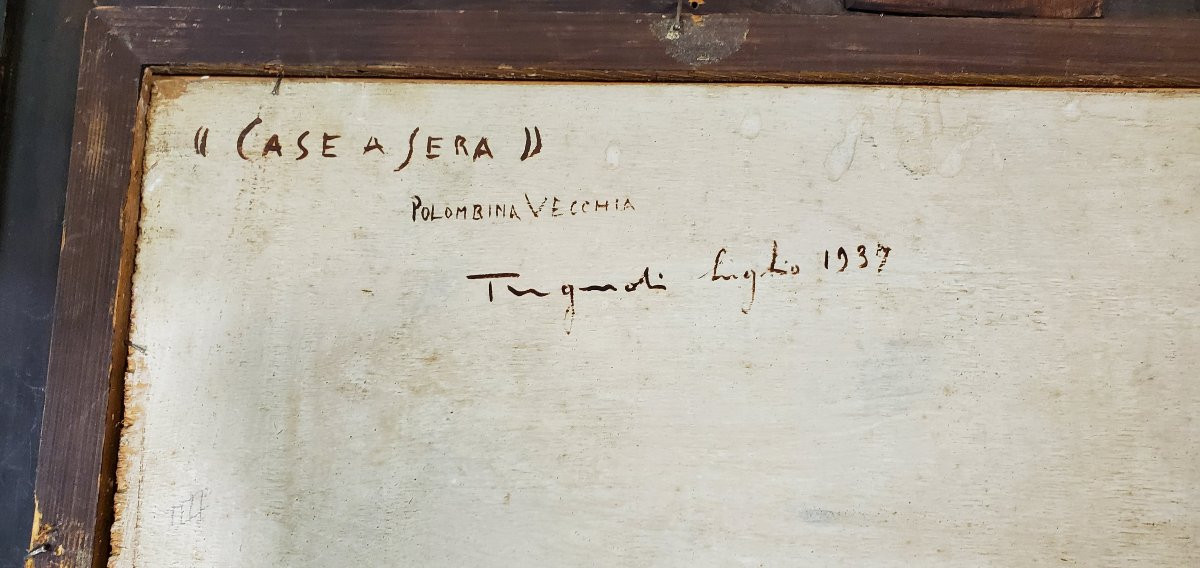 Dipinto olio su tavoletta  firmato Ferdinando Tugnoli pittore Bolognese allievo di Morandi-photo-2