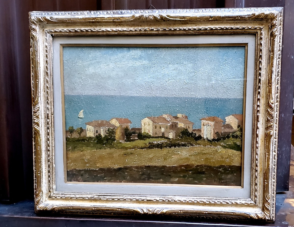 Dipinto olio su tavoletta  firmato Ferdinando Tugnoli pittore Bolognese allievo di Morandi