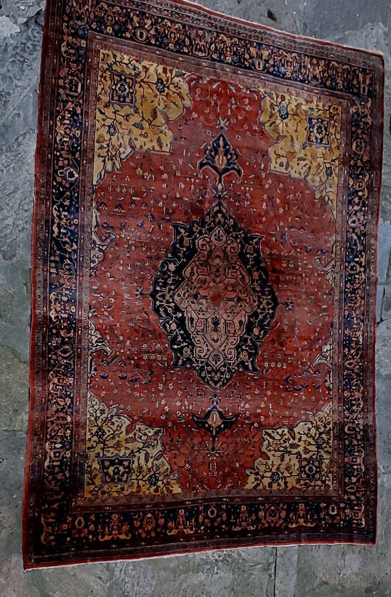 Antico grande  Tappeto Heriz Persia ,originale anni 1930 (circa)-photo-3