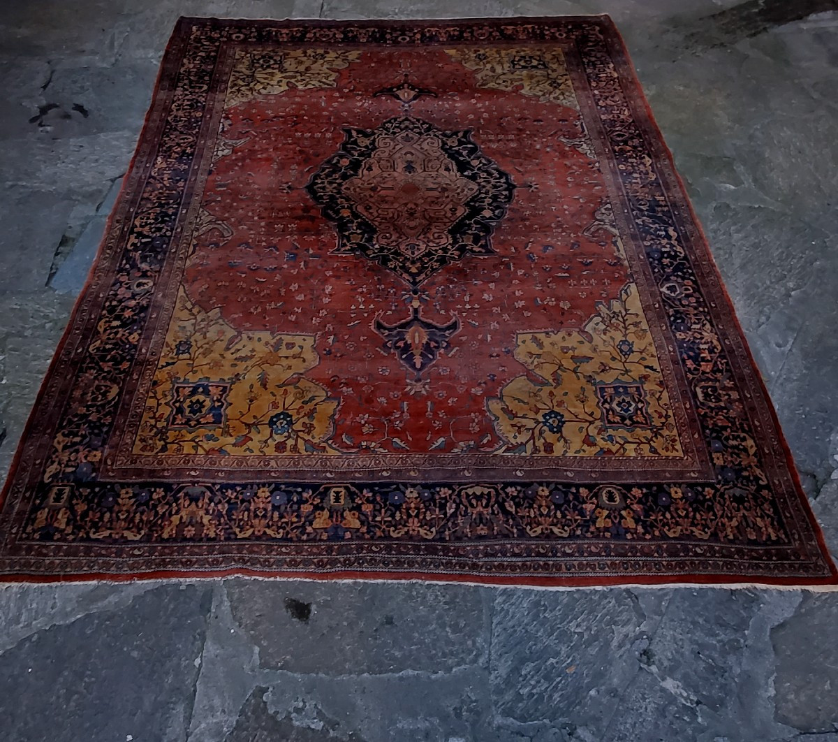 Antico grande  Tappeto Heriz Persia ,originale anni 1930 (circa)-photo-4