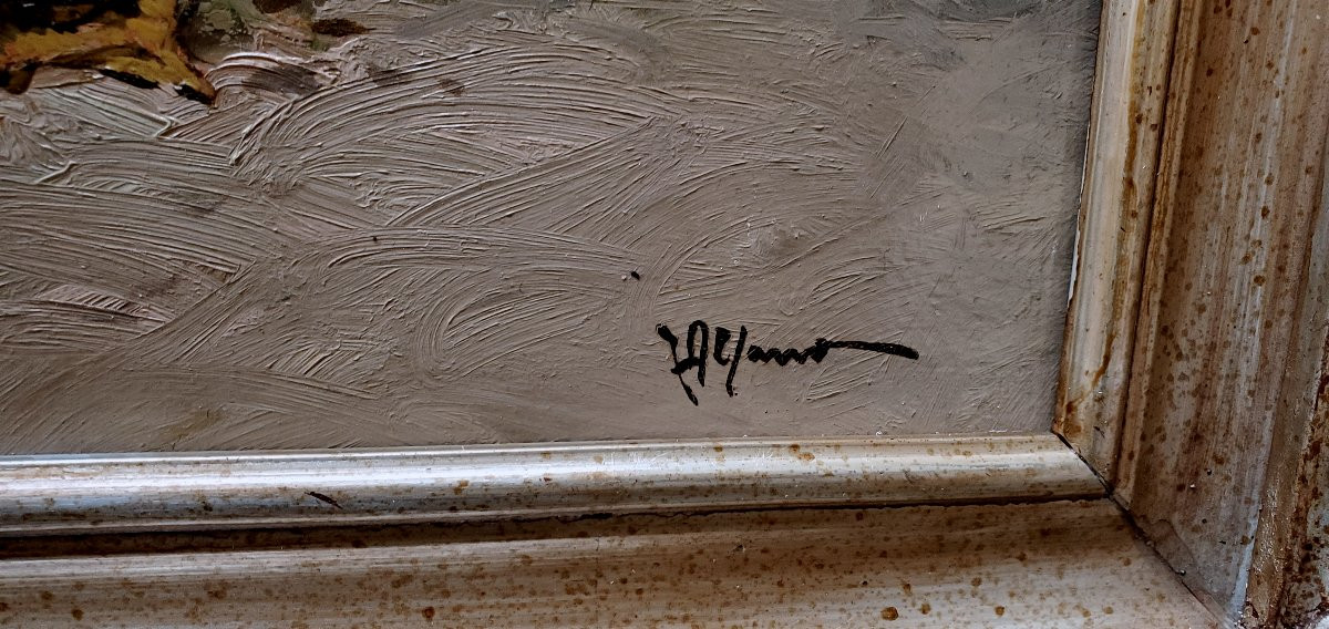 Bambini in campagna dipinto olio su tela -photo-3