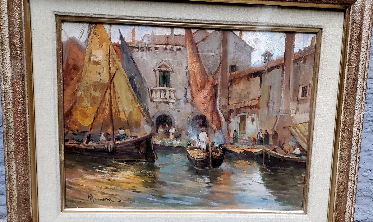 Marina  raffigurante scena portuale .-photo-3