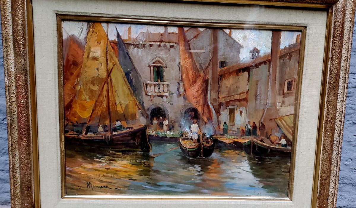 Marina  raffigurante scena portuale .-photo-2