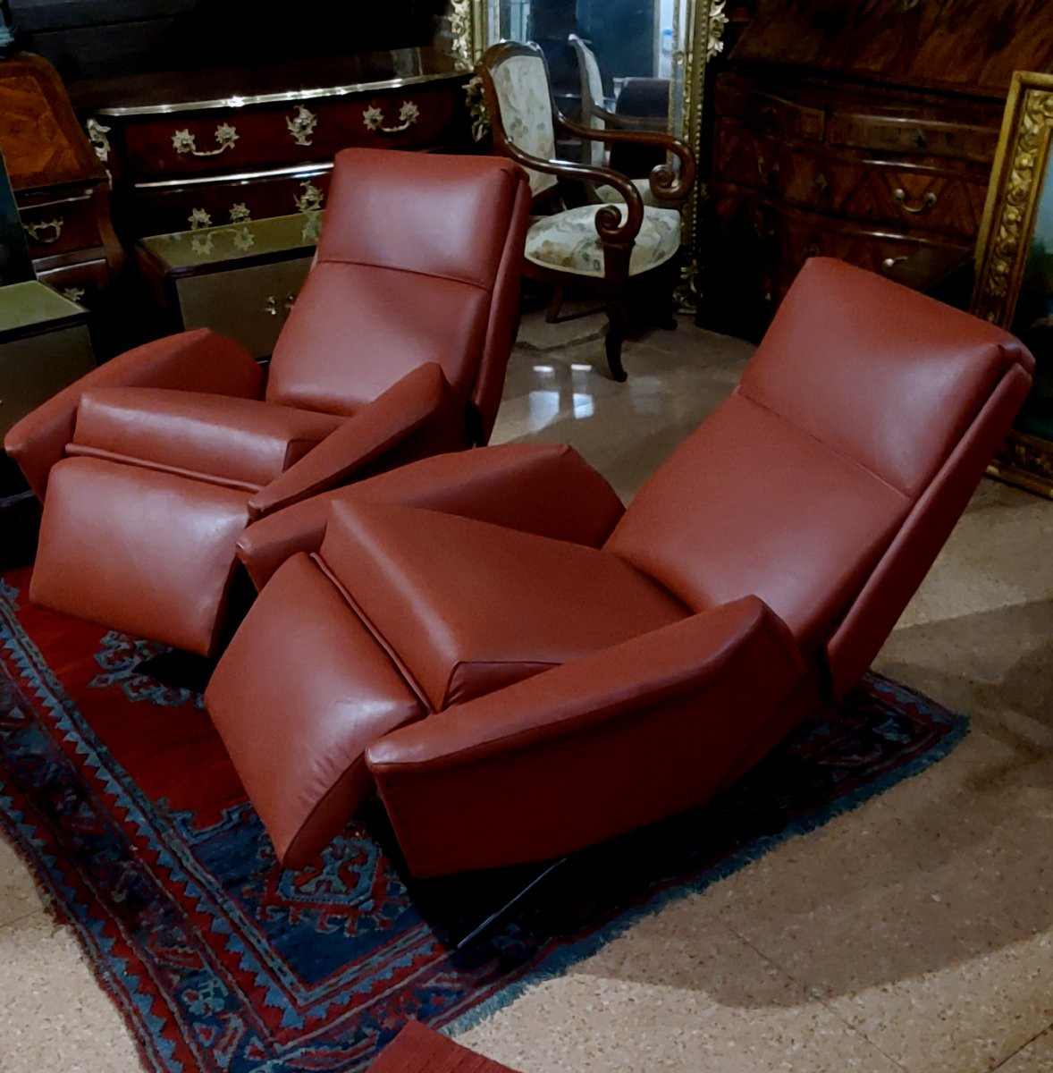 ue poltrone originali degli anni '60, completamente restaurate con nuovi rivestimenti -photo-3