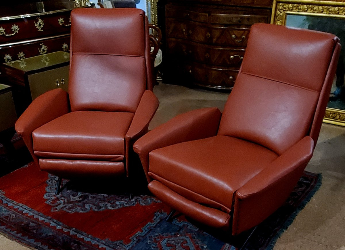 ue poltrone originali degli anni '60, completamente restaurate con nuovi rivestimenti -photo-1