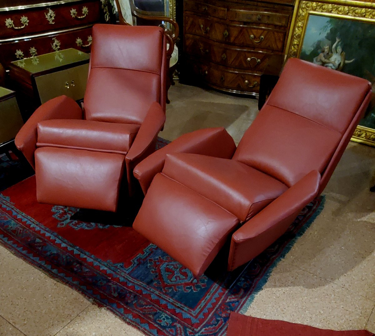 ue poltrone originali degli anni '60, completamente restaurate con nuovi rivestimenti -photo-4