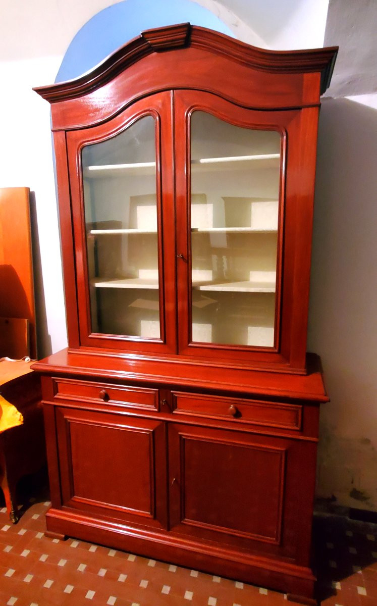 Antica credenza  con alzata a vetrina epoca Luigi Filippo -photo-2