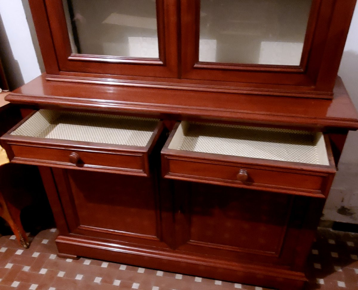 Antica credenza  con alzata a vetrina epoca Luigi Filippo -photo-4