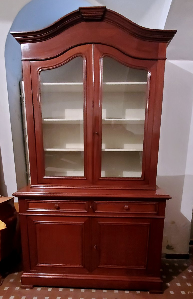 Antica credenza  con alzata a vetrina epoca Luigi Filippo -photo-6