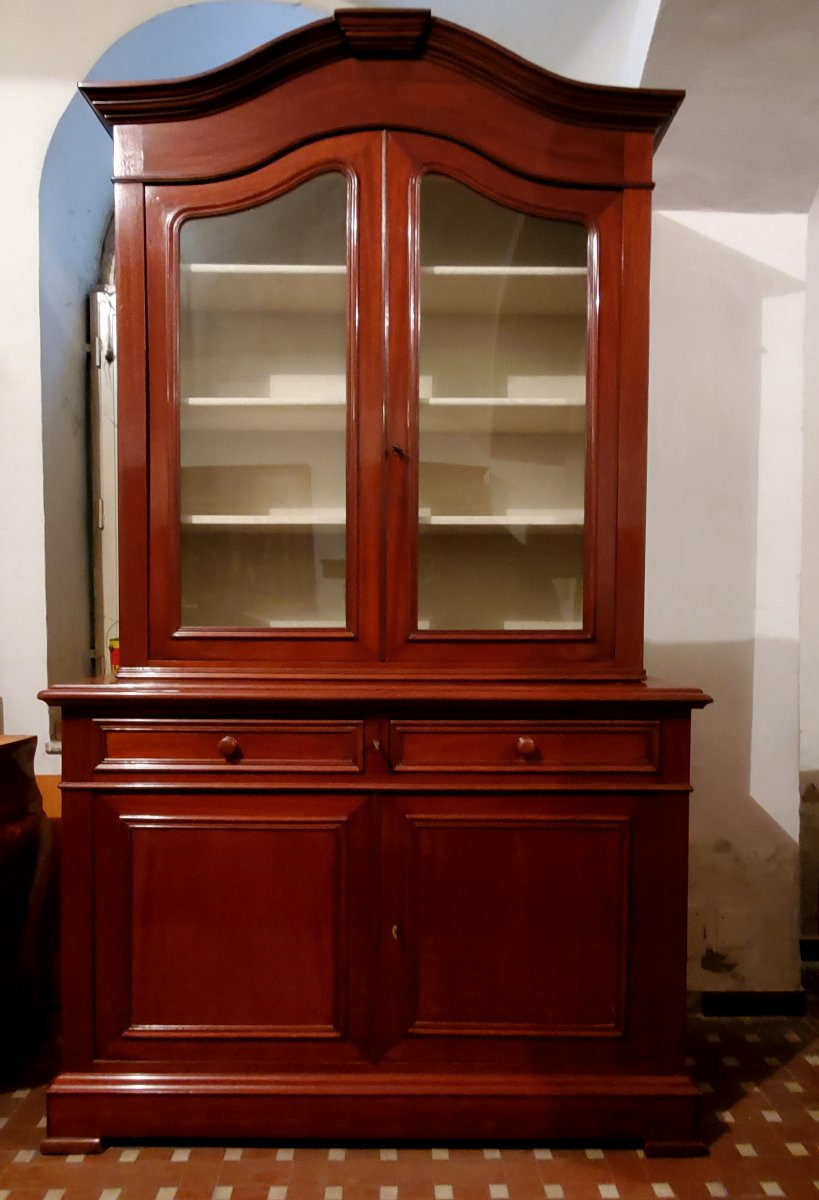 Antica credenza  con alzata a vetrina epoca Luigi Filippo -photo-7