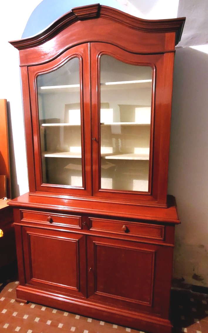 Antica credenza  con alzata a vetrina epoca Luigi Filippo 