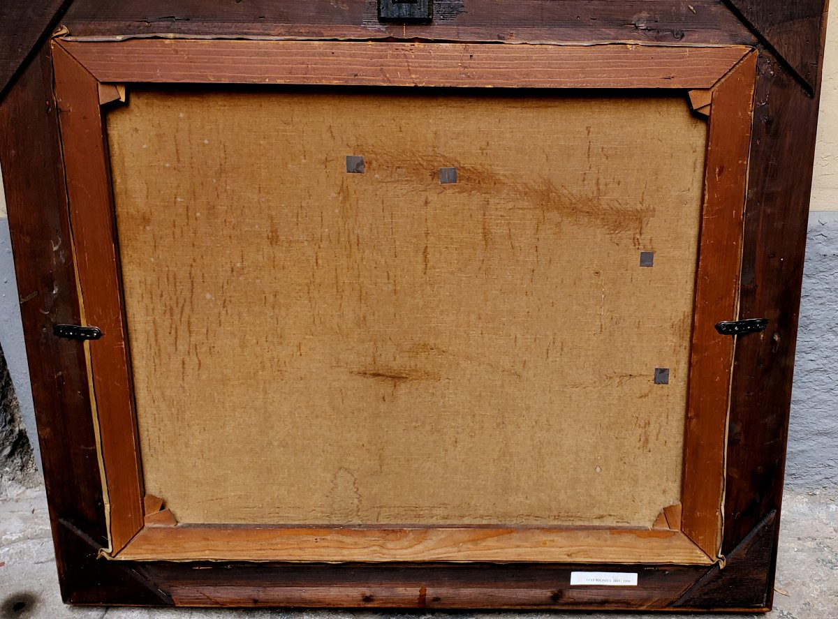 Dipinto olio su tela raffigurante madre con bambini autore:Louis Soonius (1883-1956)-photo-7