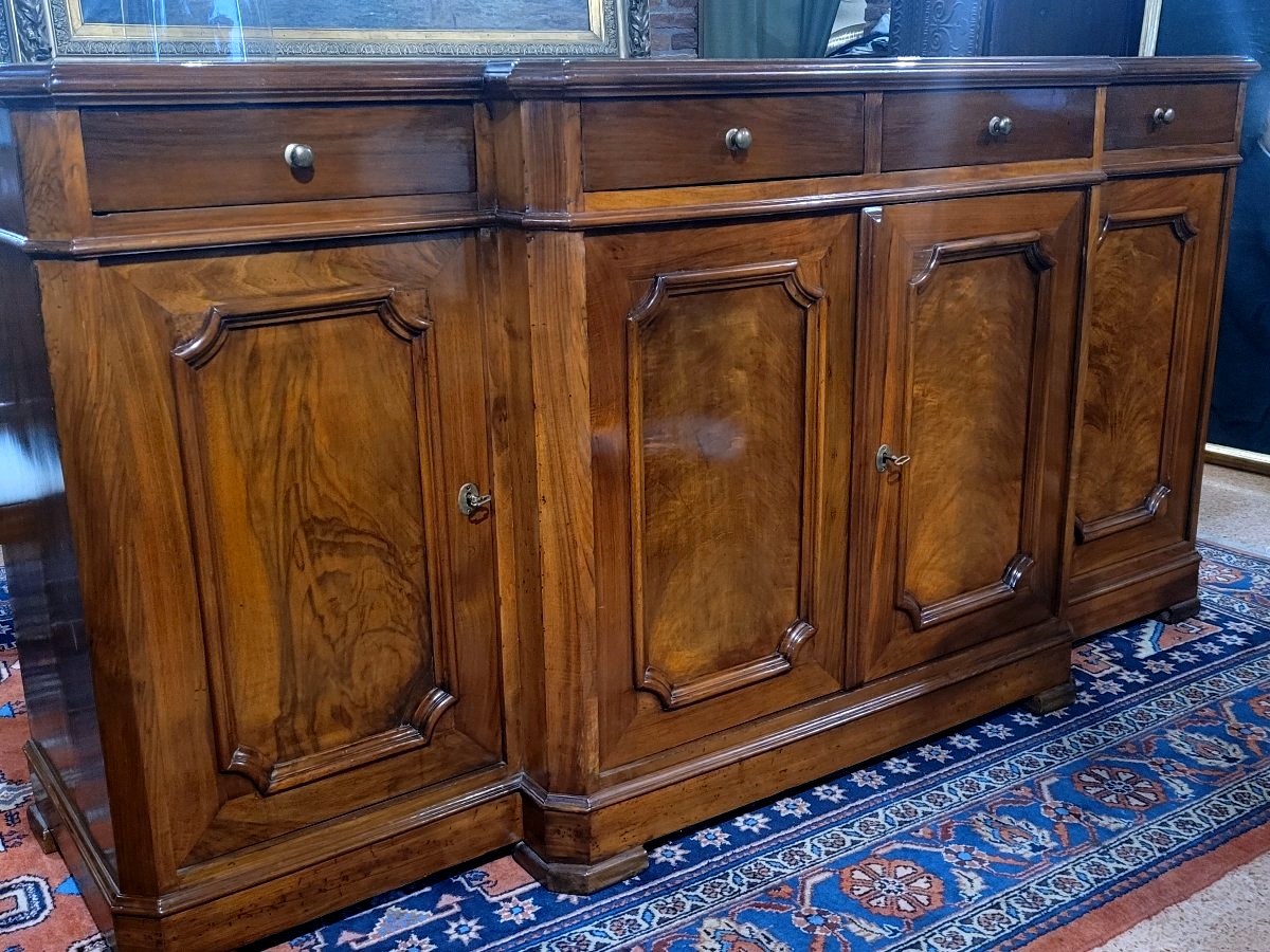 Credenza 4 porte Luigi Filippo in noce-photo-3