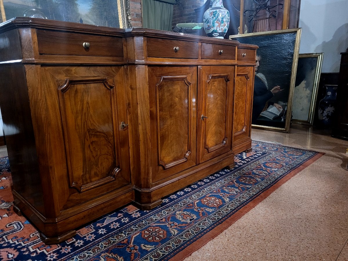 Credenza 4 porte Luigi Filippo in noce-photo-4