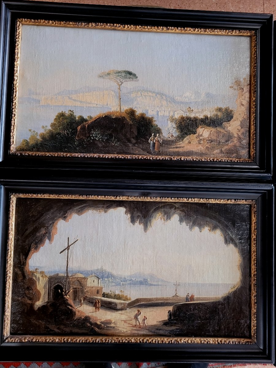 Quattro vedute del Golfo di Napoli e di Posillipo – Scuola di Posillipo, prima metà del XIX sec-photo-3