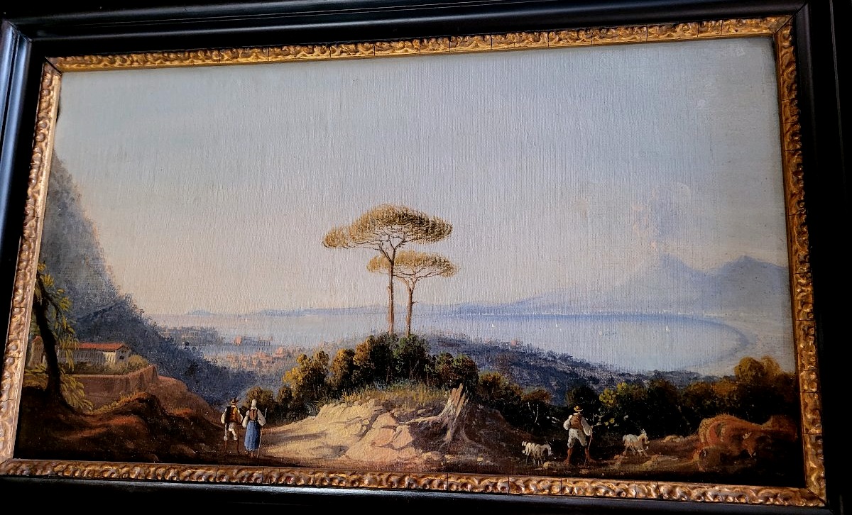 Quattro vedute del Golfo di Napoli e di Posillipo – Scuola di Posillipo, prima metà del XIX sec-photo-1