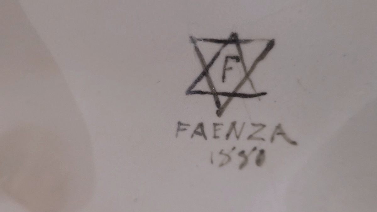 Grande centrotavola in maiolica policroma di Faenza – manifattura Farina, primo Novecento-photo-7
