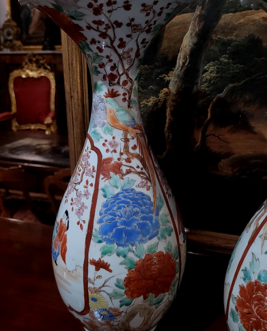 Coppia di  vasi in porcellana policroma, Giappone XIX secolo -photo-4