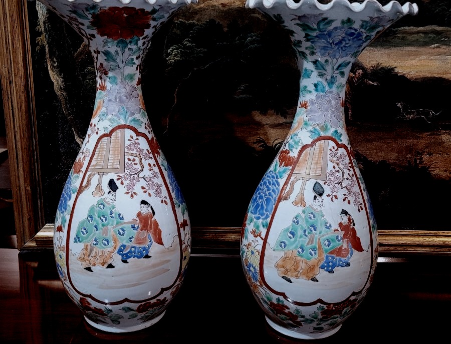 Coppia di  vasi in porcellana policroma, Giappone XIX secolo -photo-6