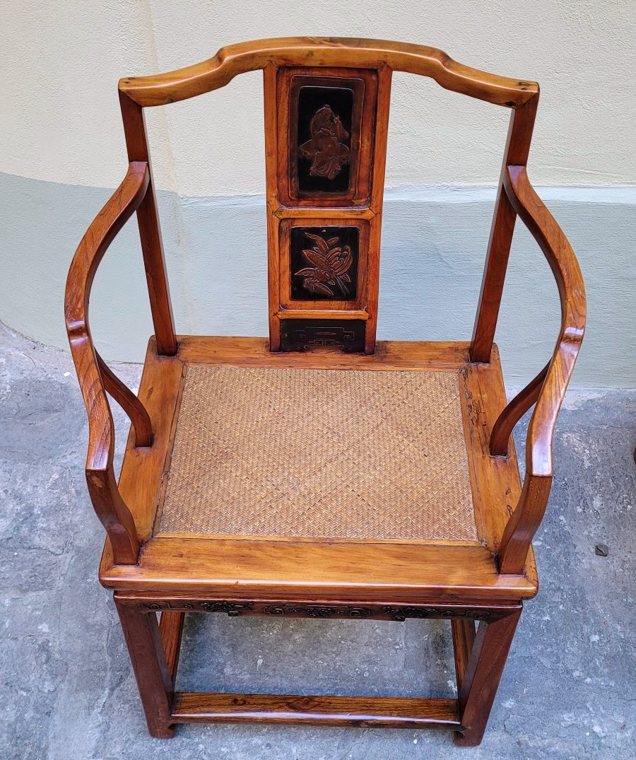 Coppia di poltroncine cinesi in legno – Epoca Qing, 1797-1820-photo-2