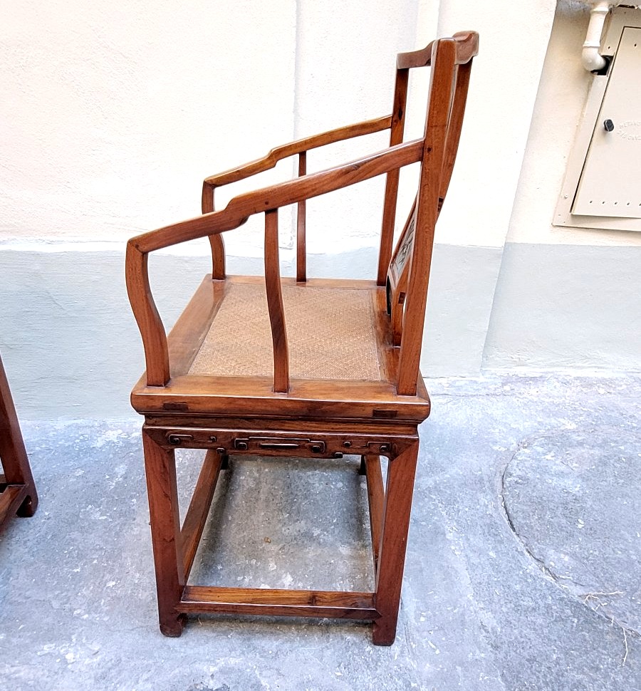 Coppia di poltroncine cinesi in legno – Epoca Qing, 1797-1820-photo-4