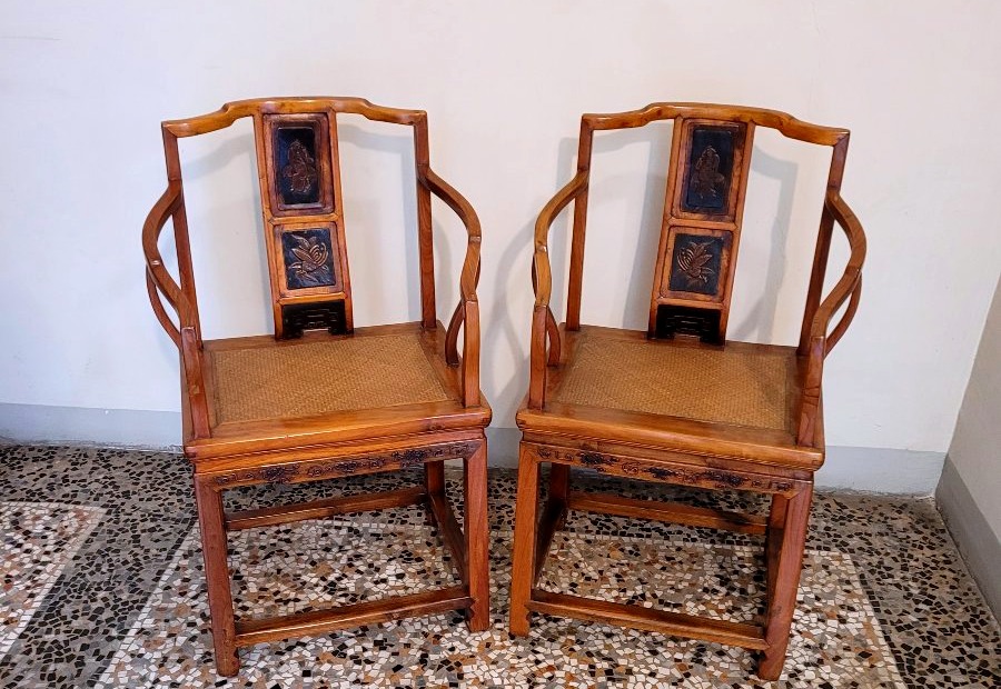 Coppia di poltroncine cinesi in legno – Epoca Qing, 1797-1820-photo-5