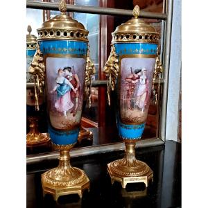 Vasi in Porcellana e bronzi dorati manifattura Francese di Sevres,epoca Napoleone III 