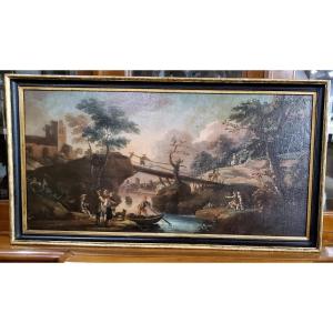 Dipinto olio su tela epoca 1750 ( Circa) 