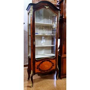 Antico mobile a Vetrina Napoleone III manifattura Francese  in legno di palissandro legno rosa 