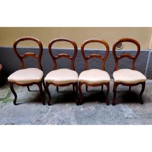 Antiche sedie Luigi Filippo in noce ,manifattura Italiana . 