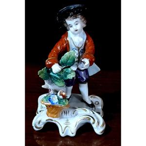 Antica statua in porcellana di manifattura tedesca Sitzendorf, Turingia