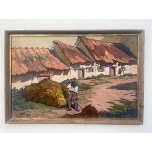 “peasant Scene” Martinez Raymond (1898 - 1969)