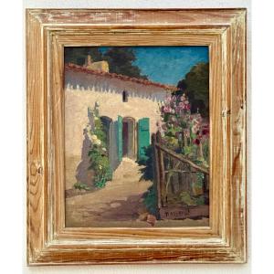 “the Hollyhocks” Pierre Vaillant (1878 - 1939)