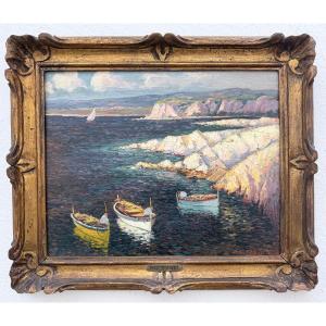 "mediterranean Fishermen" By Max Bouvet (1854-1940)