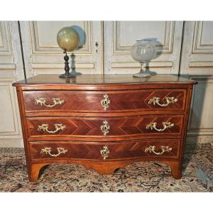 18th Century Curved Commode In Cherry