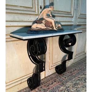 Art Deco Wrought Iron Console 