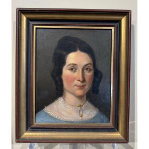 Oil Painting On Panel Of An Elegant 20th Century