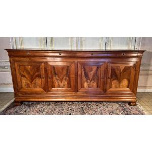 Large Louis Philippe Sideboard With Doucine In Blond Walnut