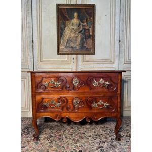 Louis XV Period Chest Of Drawers In Cherry Wood, 18th Century