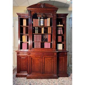 Large 19th Century Speckled Mahogany Bookcase