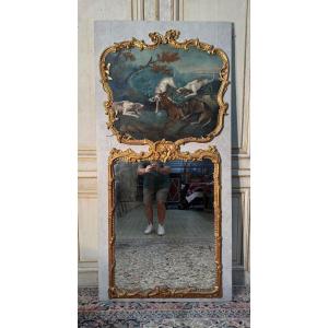 18th Century Trumeau Painting In The Style Of Oudry 