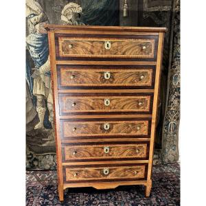 Louis XVI Marquetry Chest Of Drawers, 19th Century 