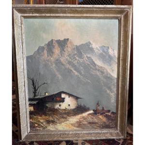 Large Painting Seen From The Mountain, 20th Century 