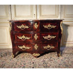 18th Century Chest Of Drawers In Marquetry Stamped Hedouin 