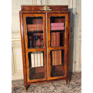 Louis XV Bookcase In 18th Century Marquetry 