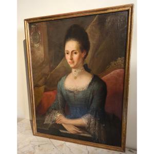 Portrait Of An Elegant 18th Century Hst 
